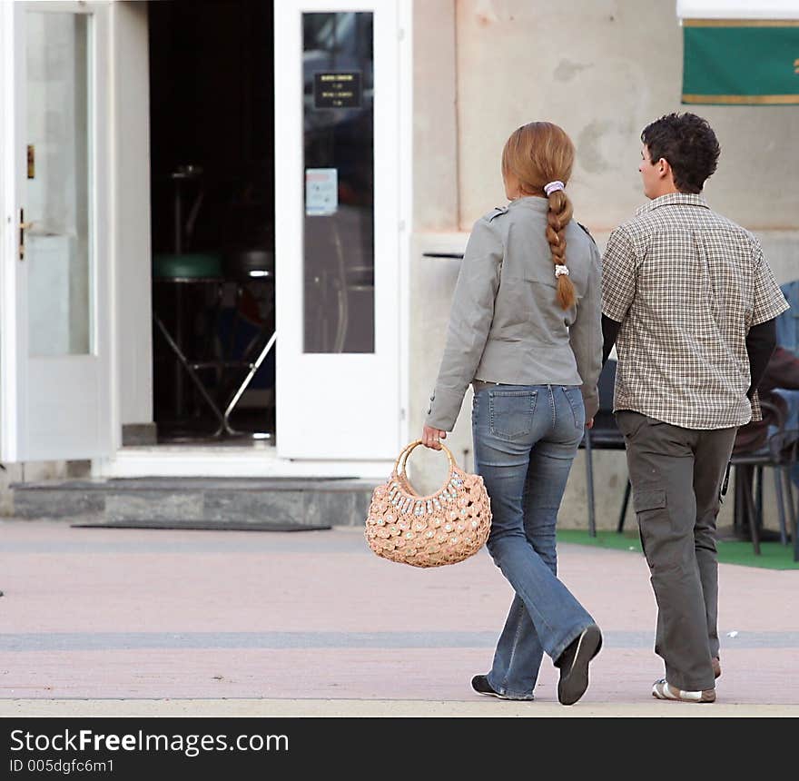 Young couple in the street. Young couple in the street