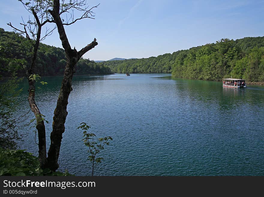 Dark blue lake