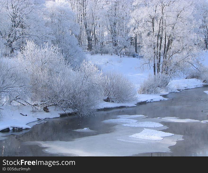 Winter river. Winter river