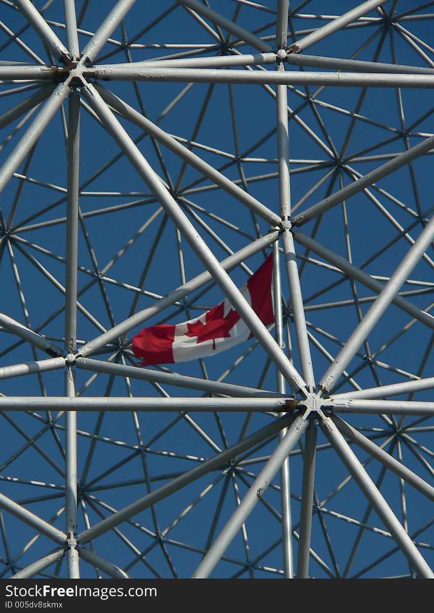 Biodome from Saint Helen Island - Montreal, Canada in autumn time