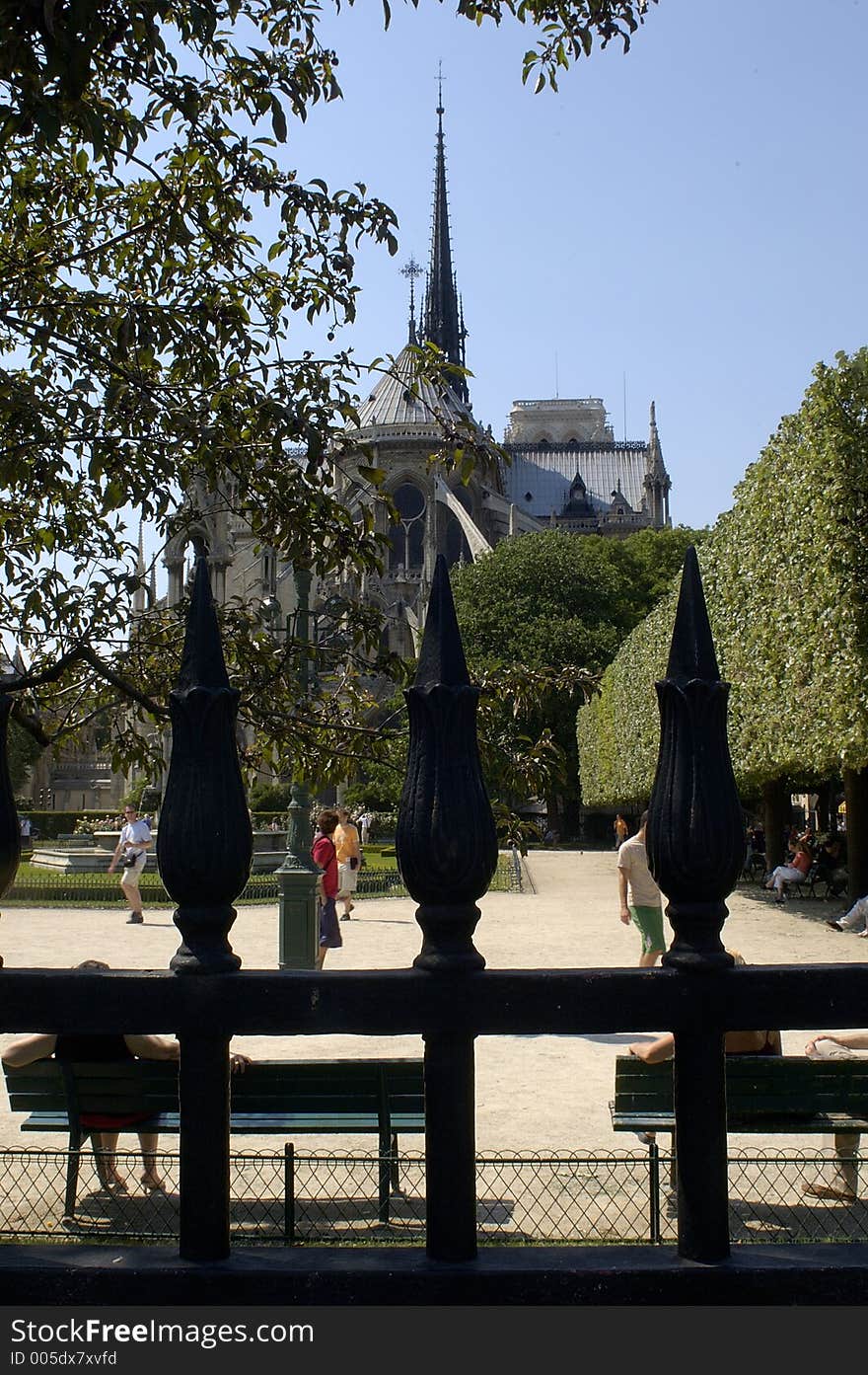 A view of Notre Dame. A view of Notre Dame