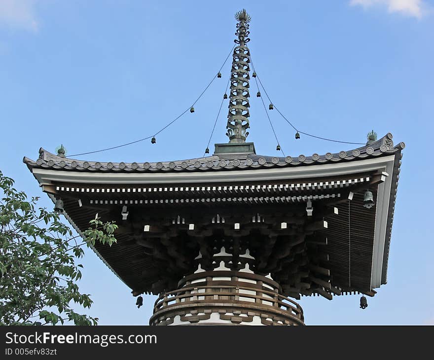 Roof of a japanese shrine in Tokyo