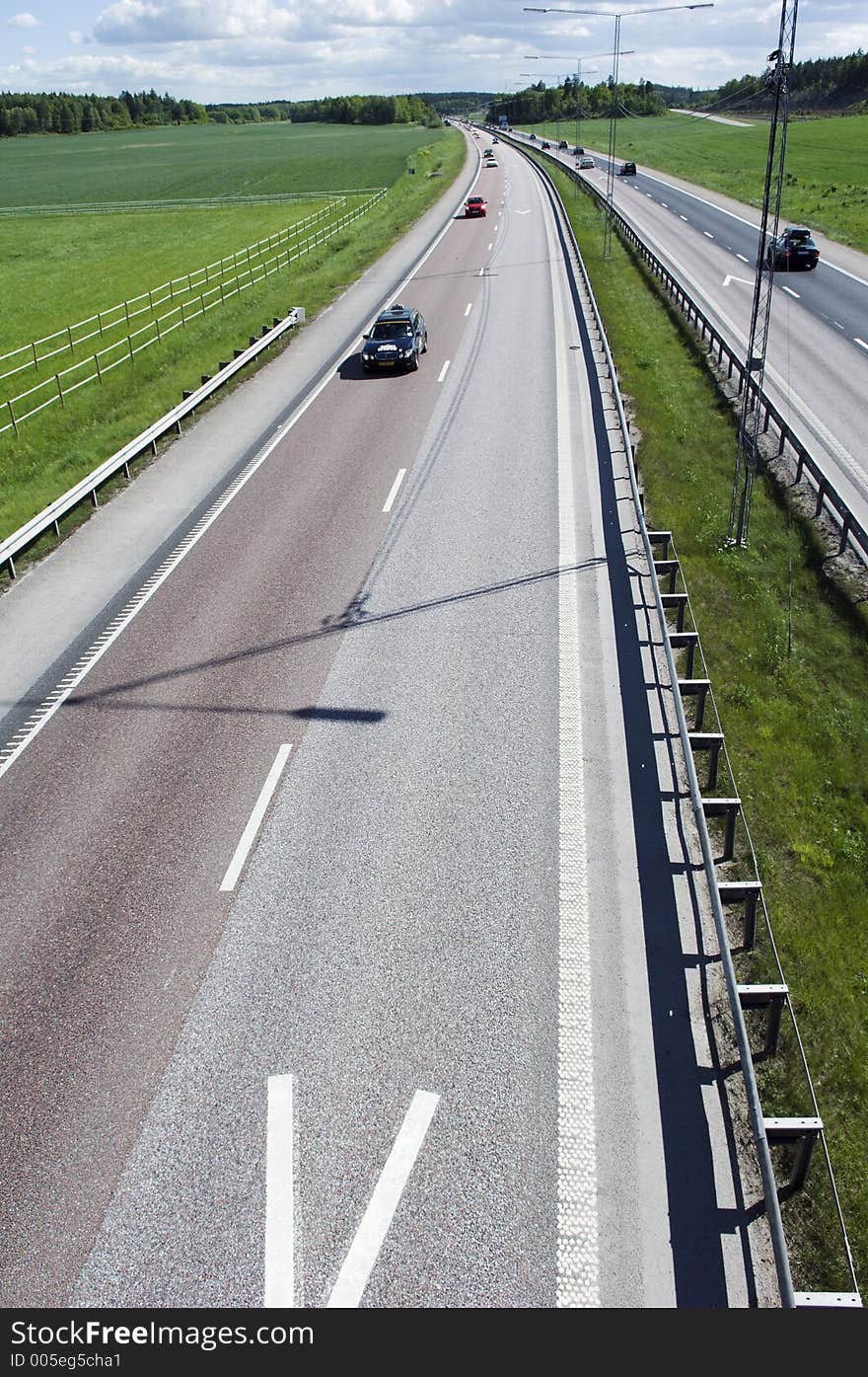 Elevated view of new highway