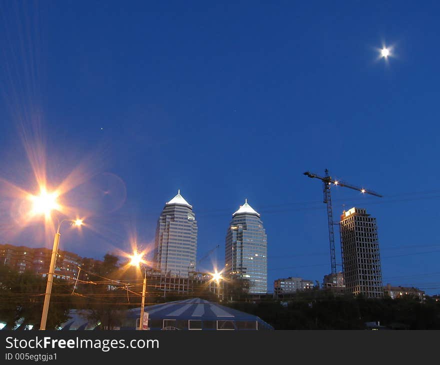 Night on the Dniepropetrovsk city