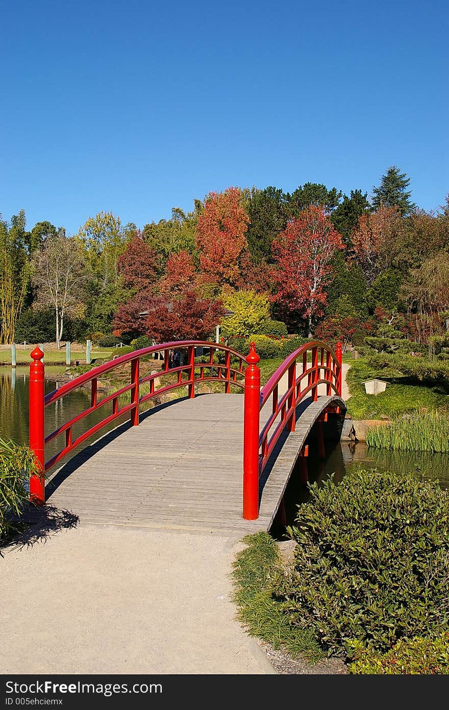 Footbridge in a Japanes garden