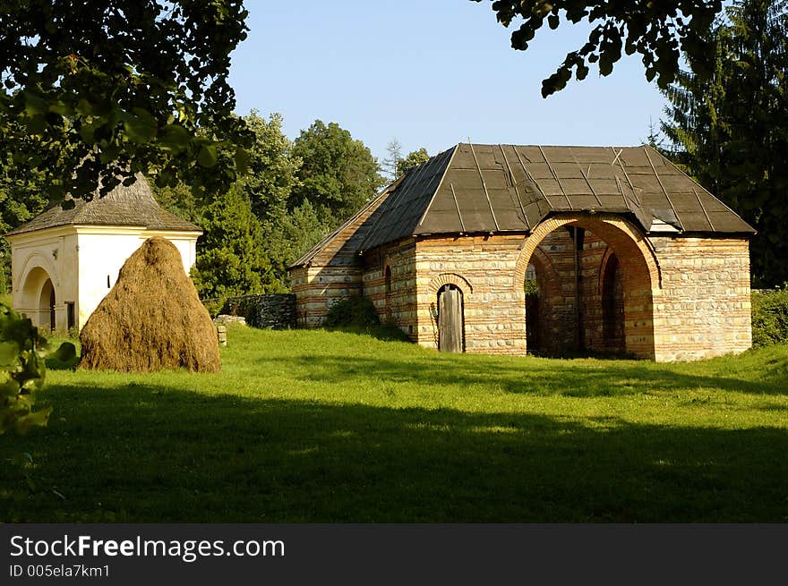 Old medieval gate in the summer. Old medieval gate in the summer