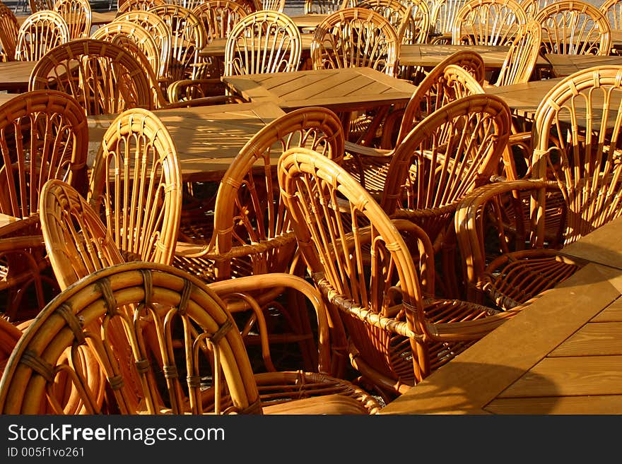 Arrangement of chair in an interesting formation of pattern and light. Arrangement of chair in an interesting formation of pattern and light.