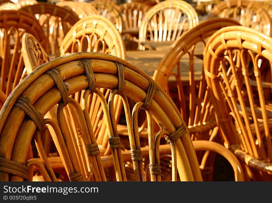 Arrangement of chair in an interesting formation of pattern and light. Arrangement of chair in an interesting formation of pattern and light.