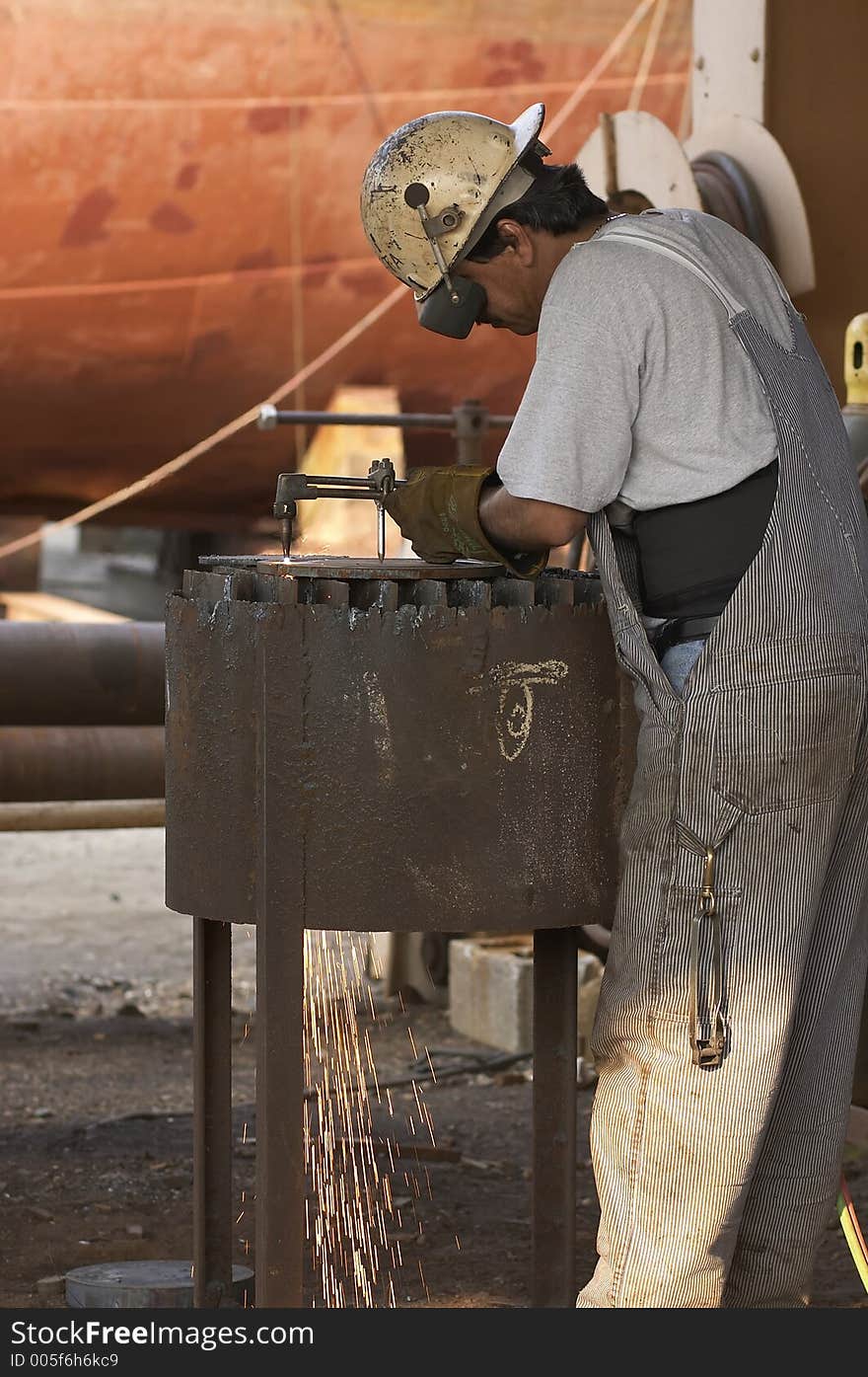 Steel Work At Shipyard