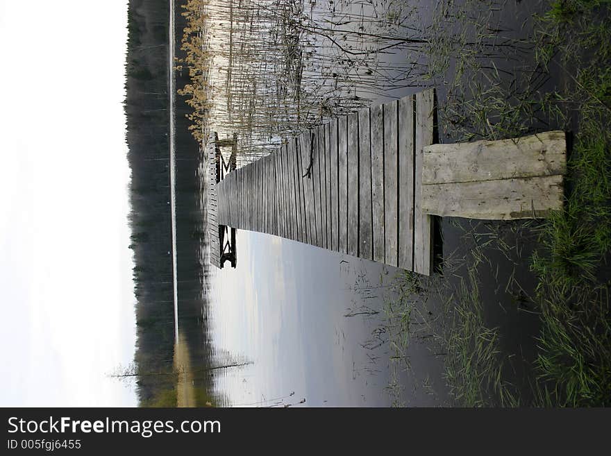 Wooden pier on the river