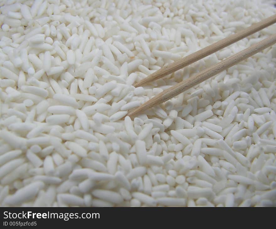 Rice with bamboo sticks