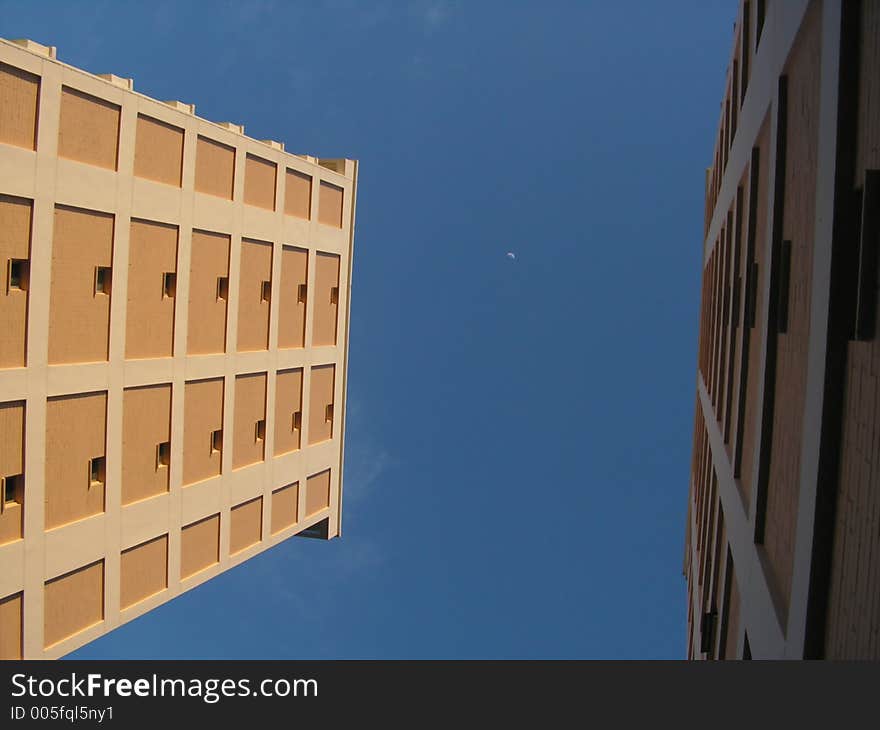 Buildings side and sky