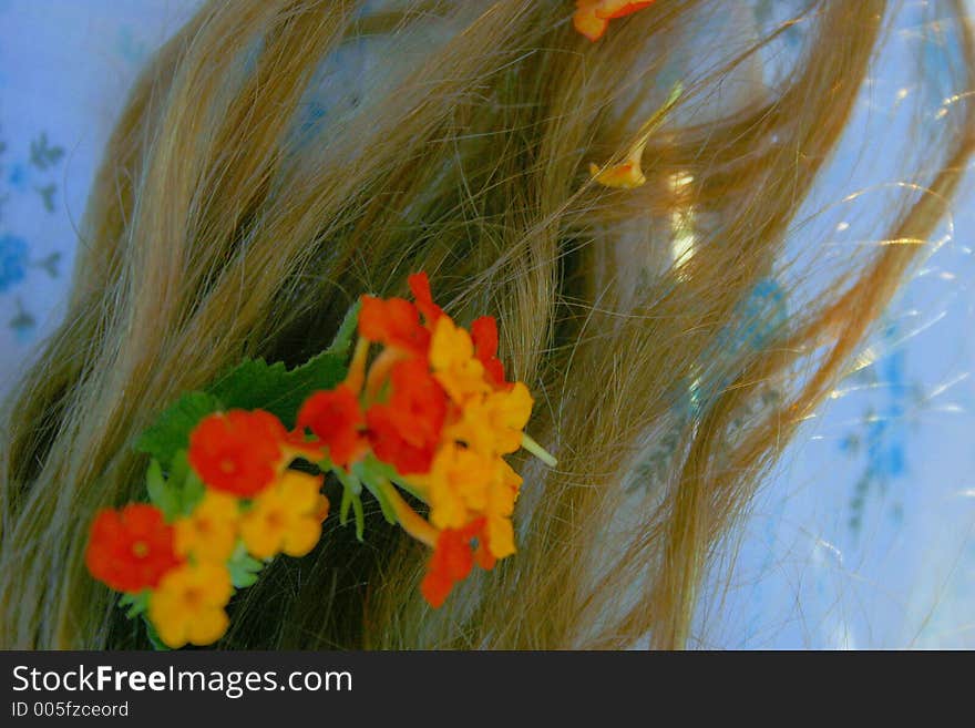 Flowers in hair. Flowers in hair