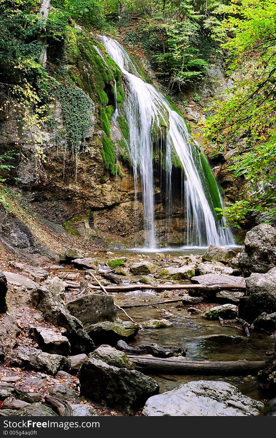 Waterfall on the forest. Waterfall on the forest