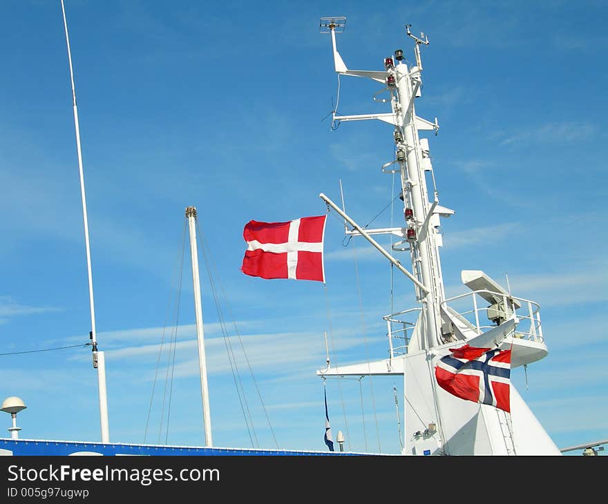 Norwegian and Danish flag. Norwegian and Danish flag.