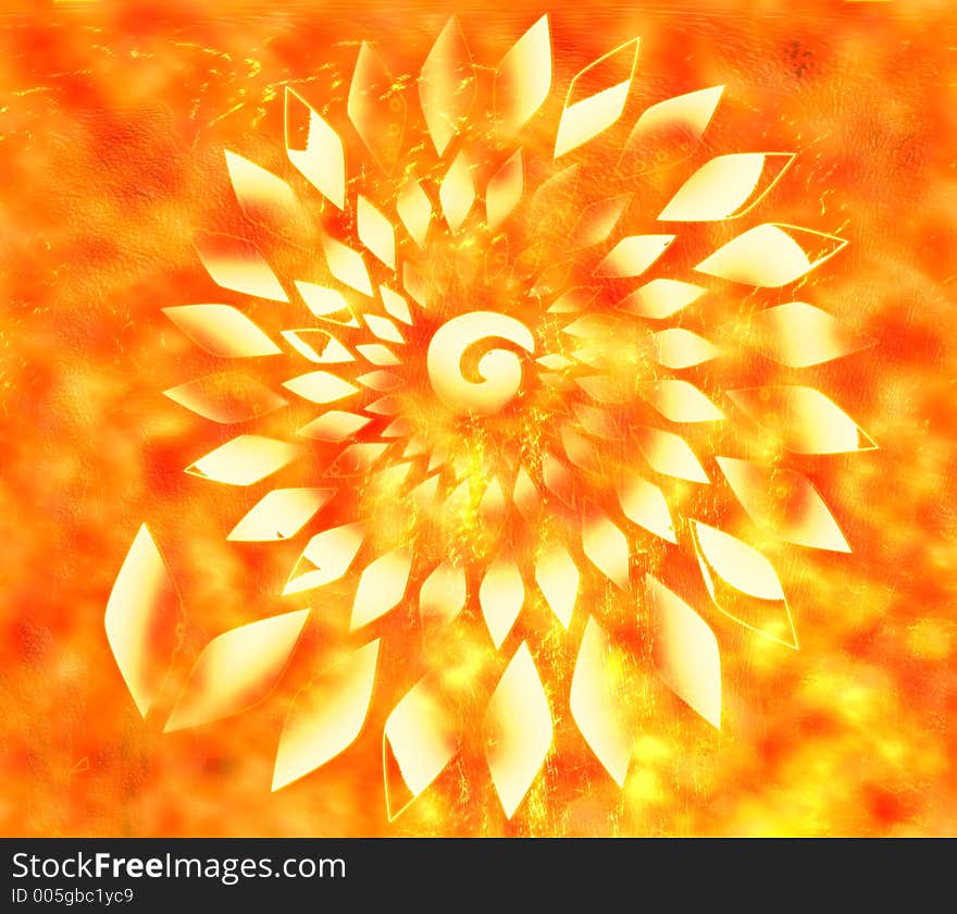 Dirty flowers on orange background. Dirty flowers on orange background