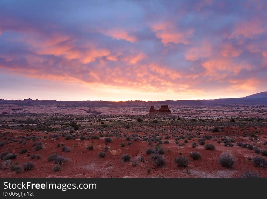 Sunrise Toward La Sal Mountains