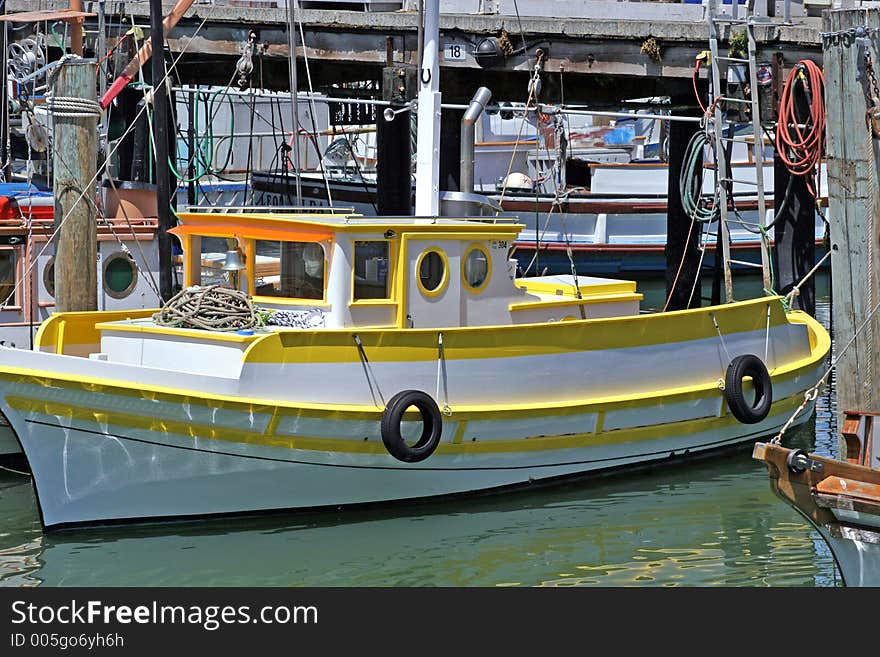 Yellow and White Boat