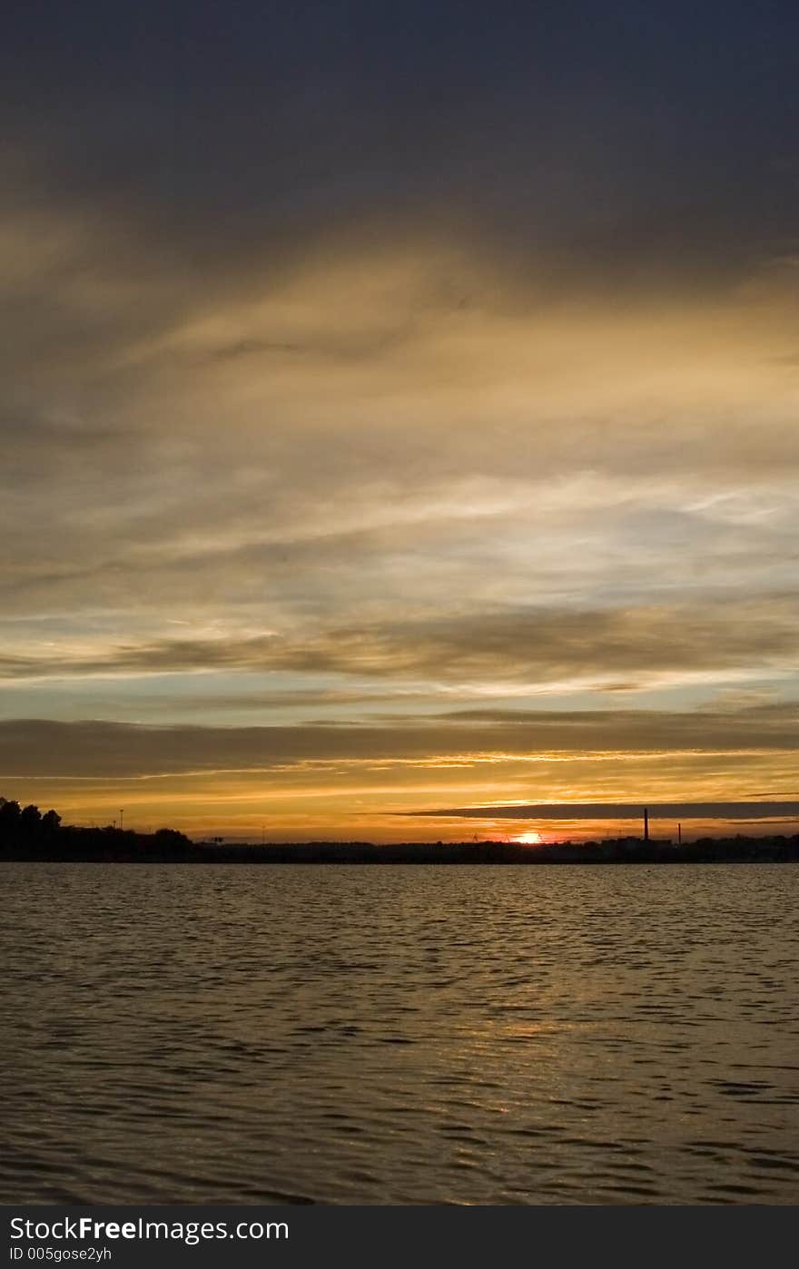 Sunset on the Atlantic Ocean in Portland, Maine. Sunset on the Atlantic Ocean in Portland, Maine