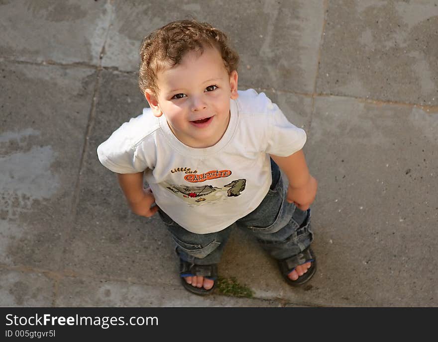 Boy enjoys the playground