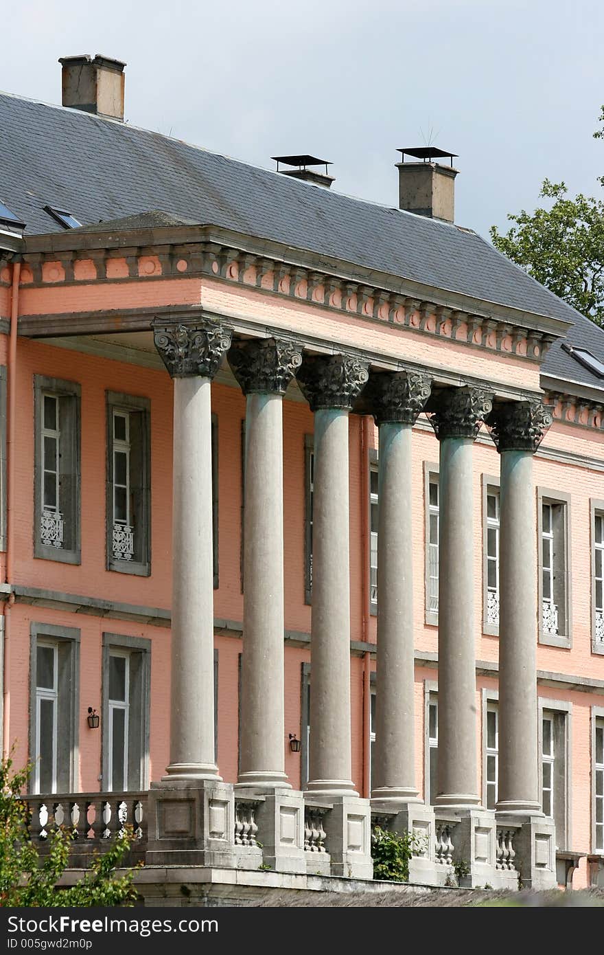 Pillars of a neoclassical building