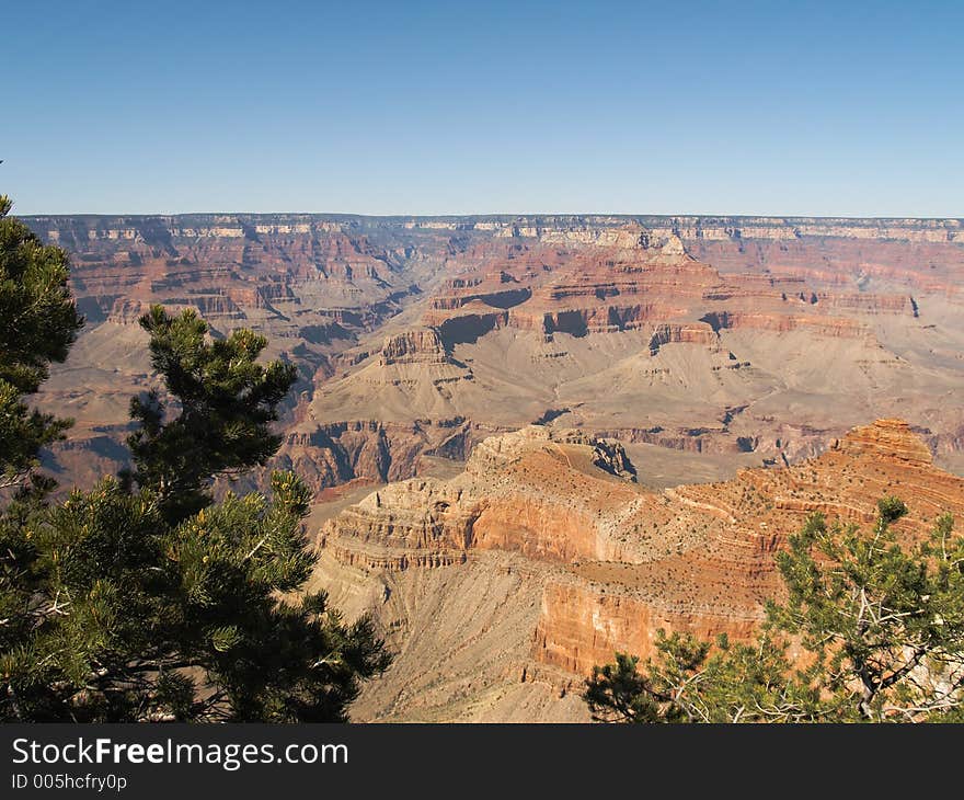 View across the Grand Canyon from the South Rim. View across the Grand Canyon from the South Rim