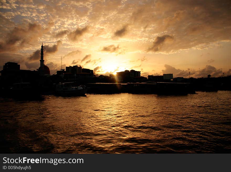 Sunrise in Male' (Maldives). Sunrise in Male' (Maldives)