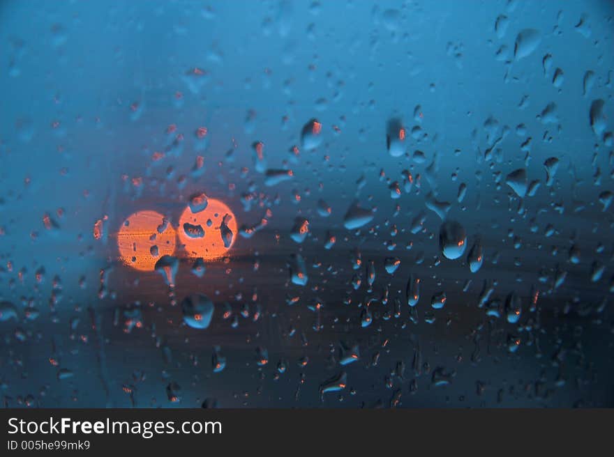 Water drops on glass. Water drops on glass.