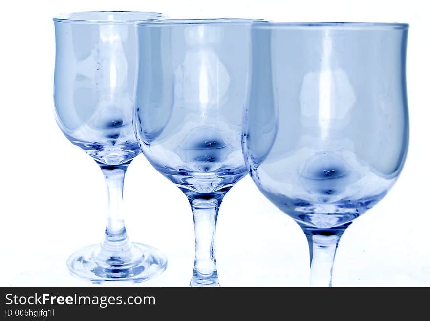 Wine glass blue isolated on white background