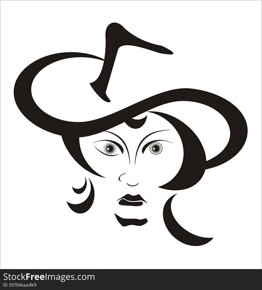 Illustration women in hat