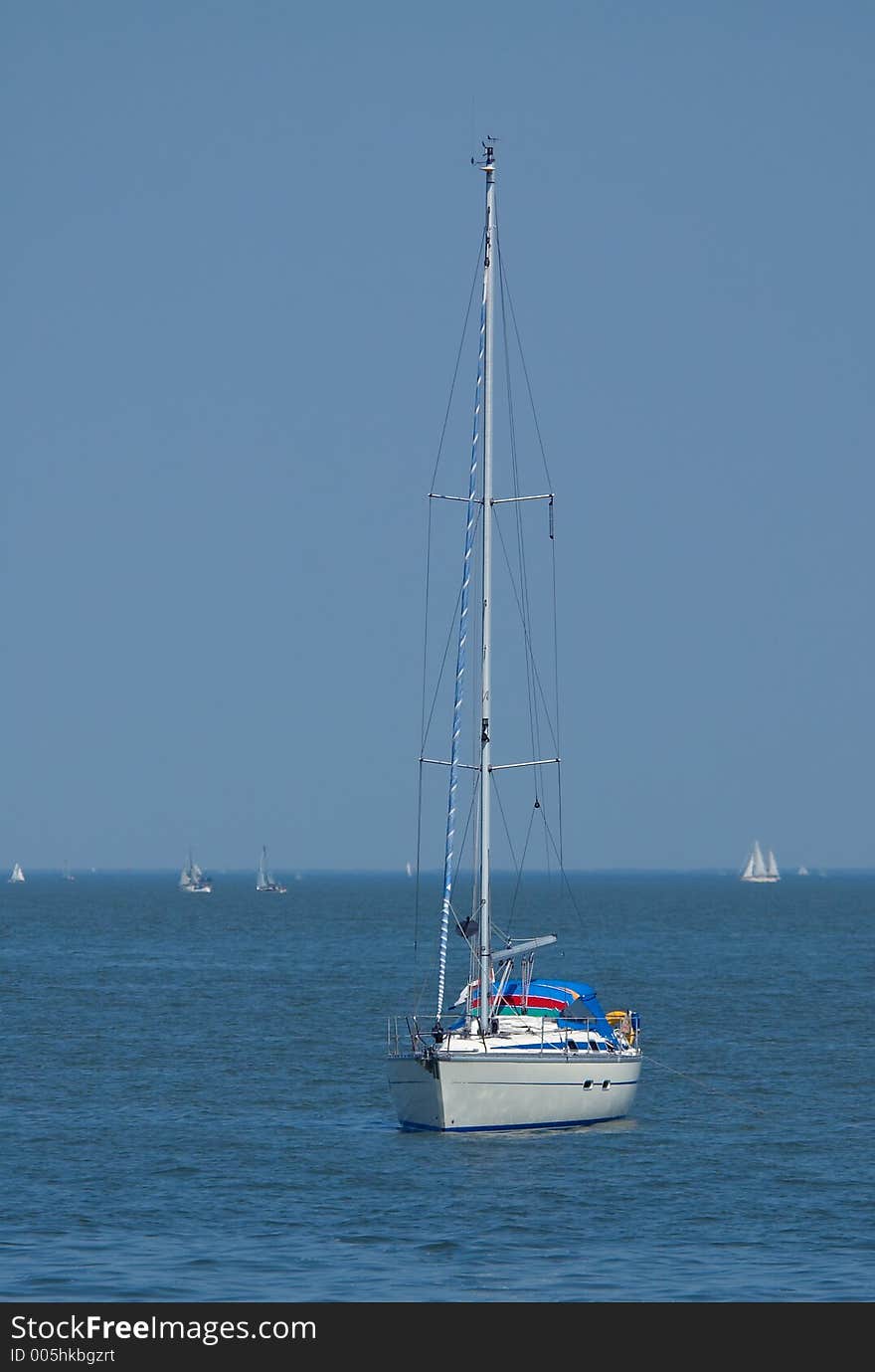 A sailboat on a summer day