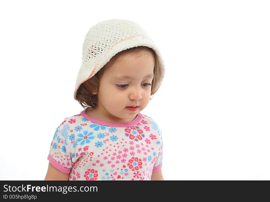 Little Girl Wearing A Hat