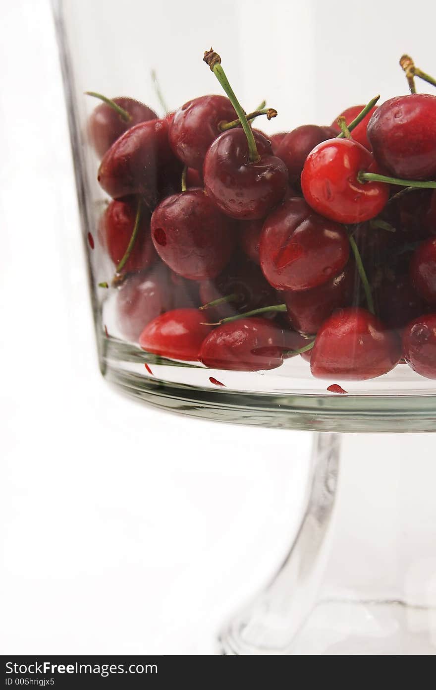 Cherries in glass bowl