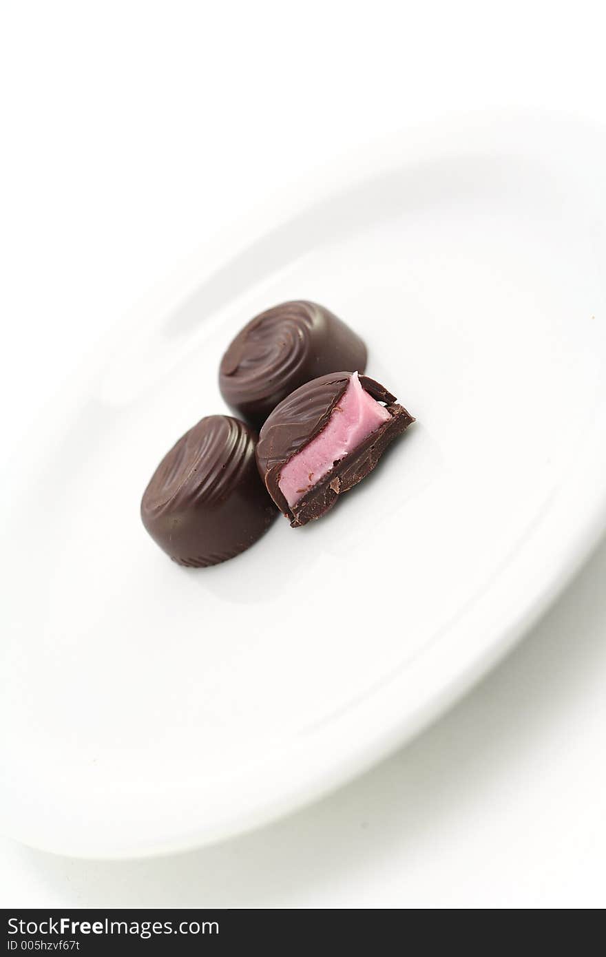 Chocolate candy on a white background. Chocolate candy on a white background