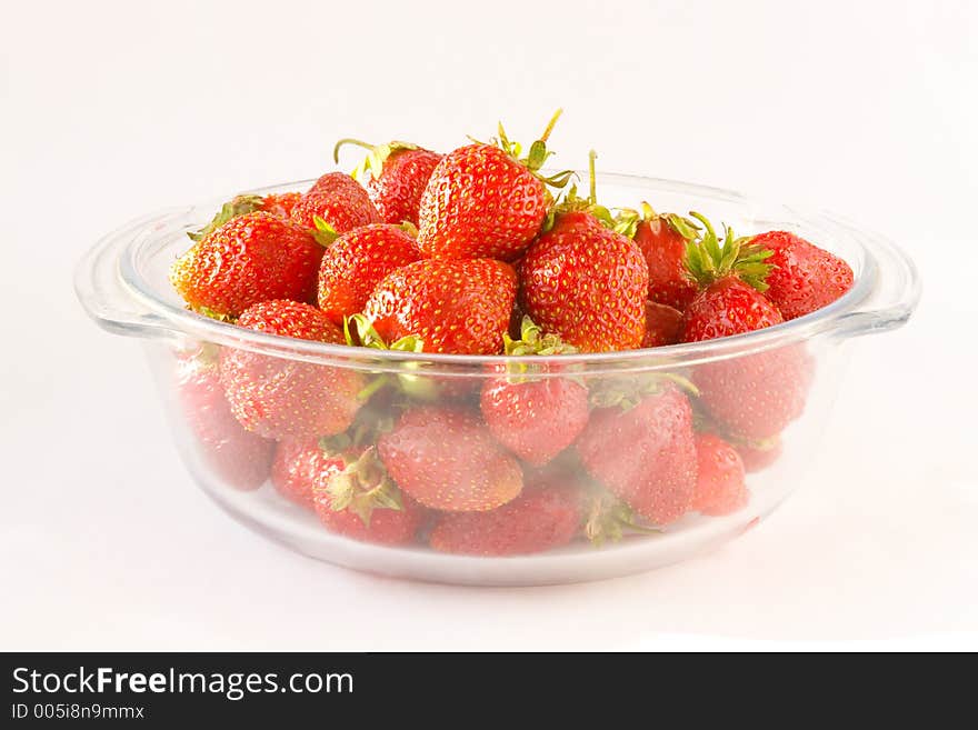 Sunny Strawberries In Transparent Bowl