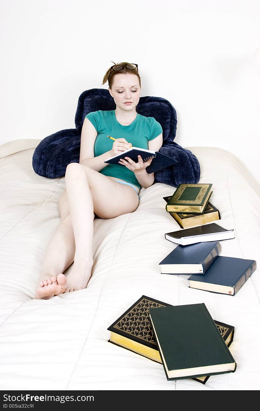 Female Student and books