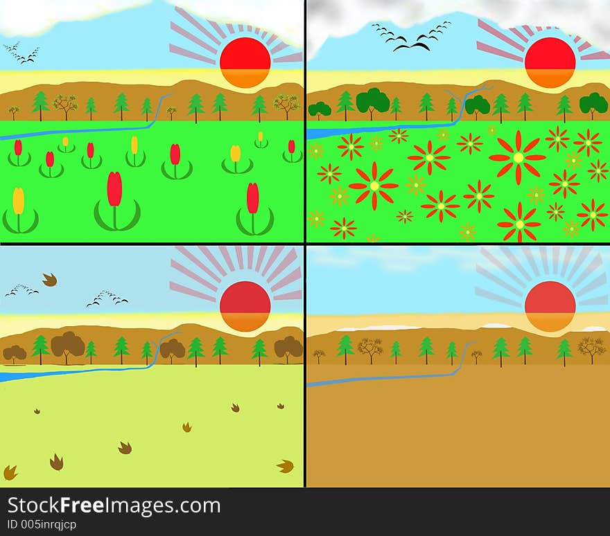 Basic illustration of the 4 seasons