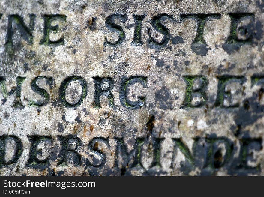 Writting on an old stone in denmark