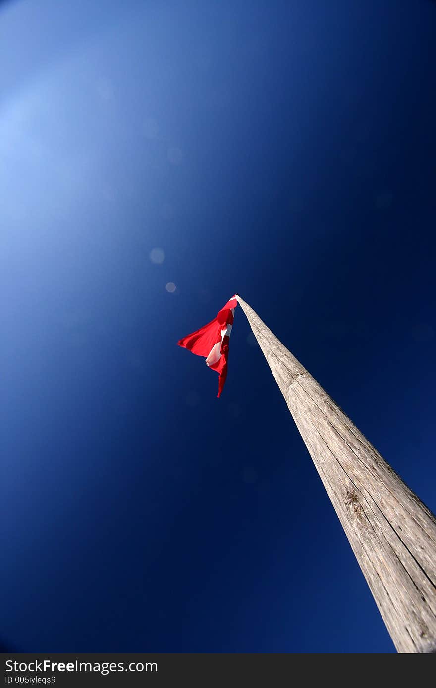 Danish flag in the wind. Danish flag in the wind