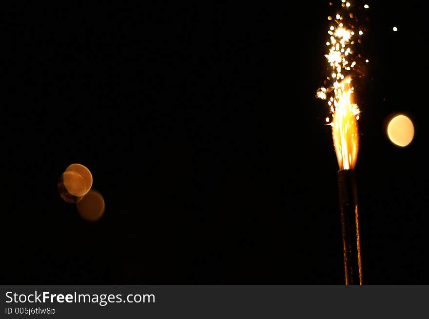 Firework on black background