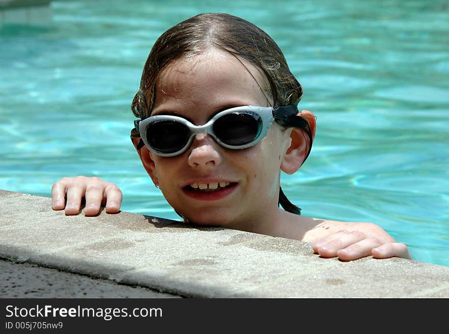 Swimming with goggles