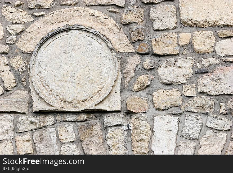 Old wall with stone frame. Old wall with stone frame