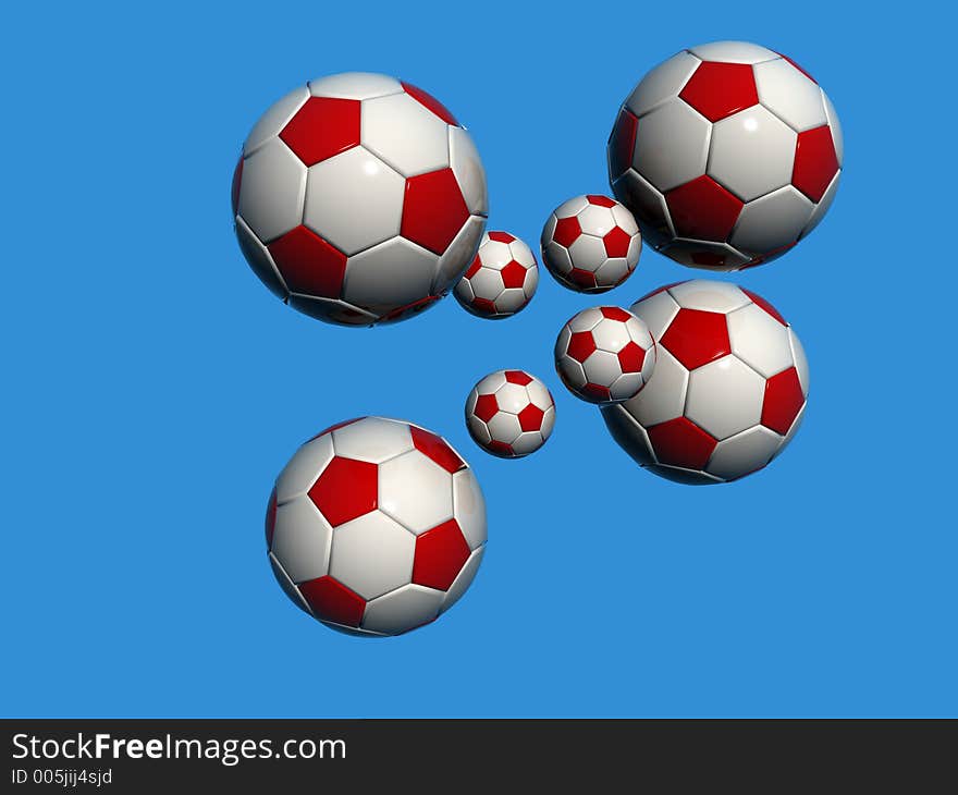 White Red Soccer Balls