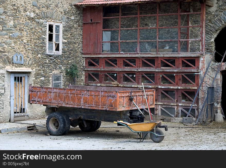 Old henhouse in a farm. Old henhouse in a farm