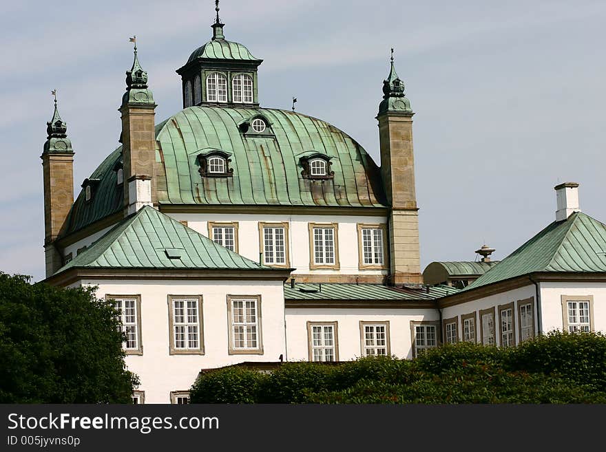 Castel of fredensborg in denmark a sunny summer day. Castel of fredensborg in denmark a sunny summer day