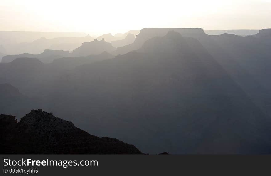 Grand Canyon captured at sunset from South Rim. Canon 20D. Grand Canyon captured at sunset from South Rim. Canon 20D