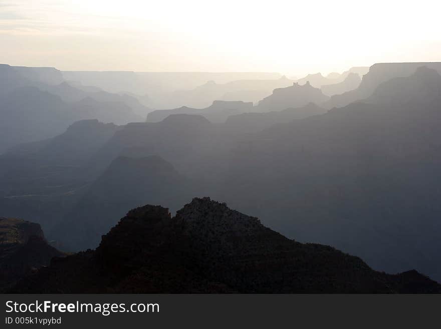 Grand Canyon captured at sunset from South Rim. Canon 20D. Grand Canyon captured at sunset from South Rim. Canon 20D