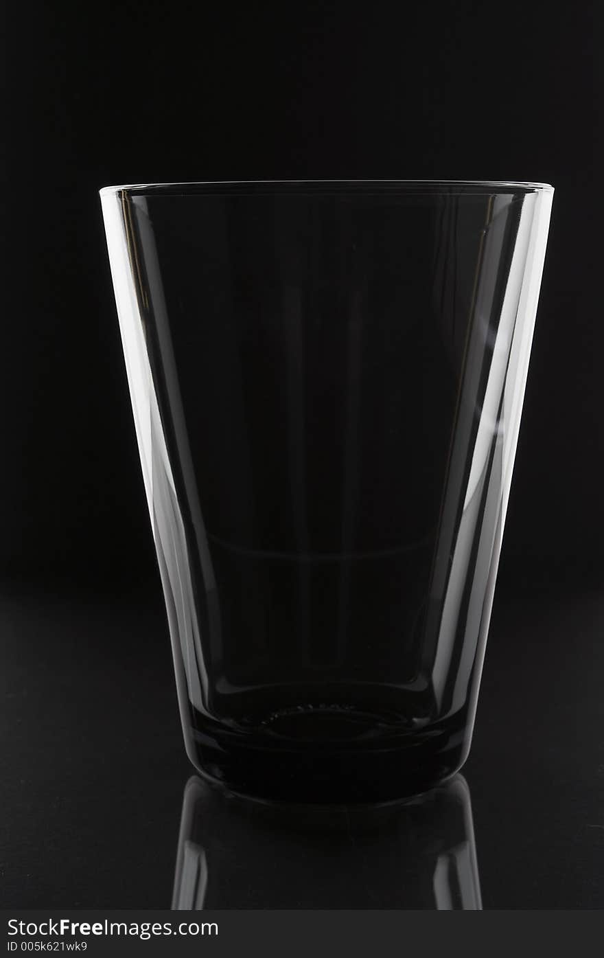 Glass on the black background