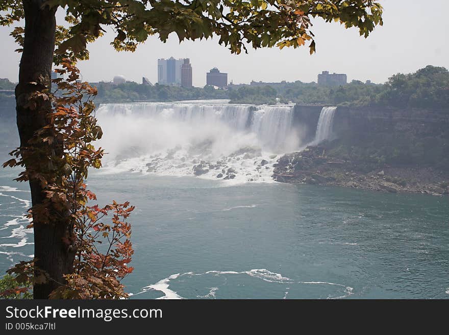 American Niagara Fall viewed from Canada side of the border