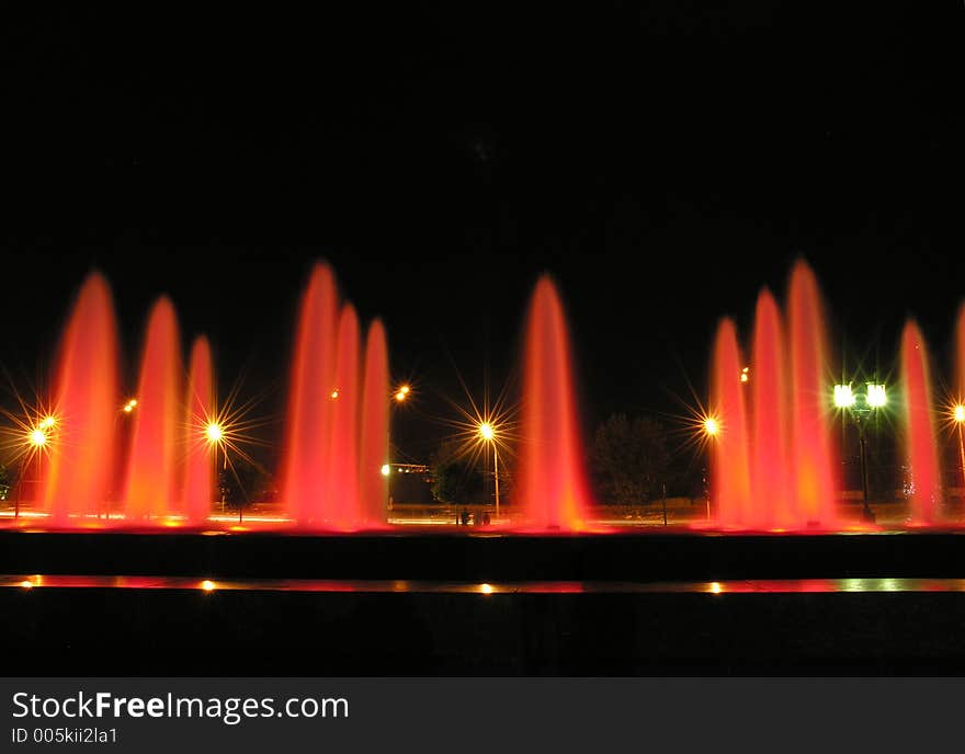 Red night fountain